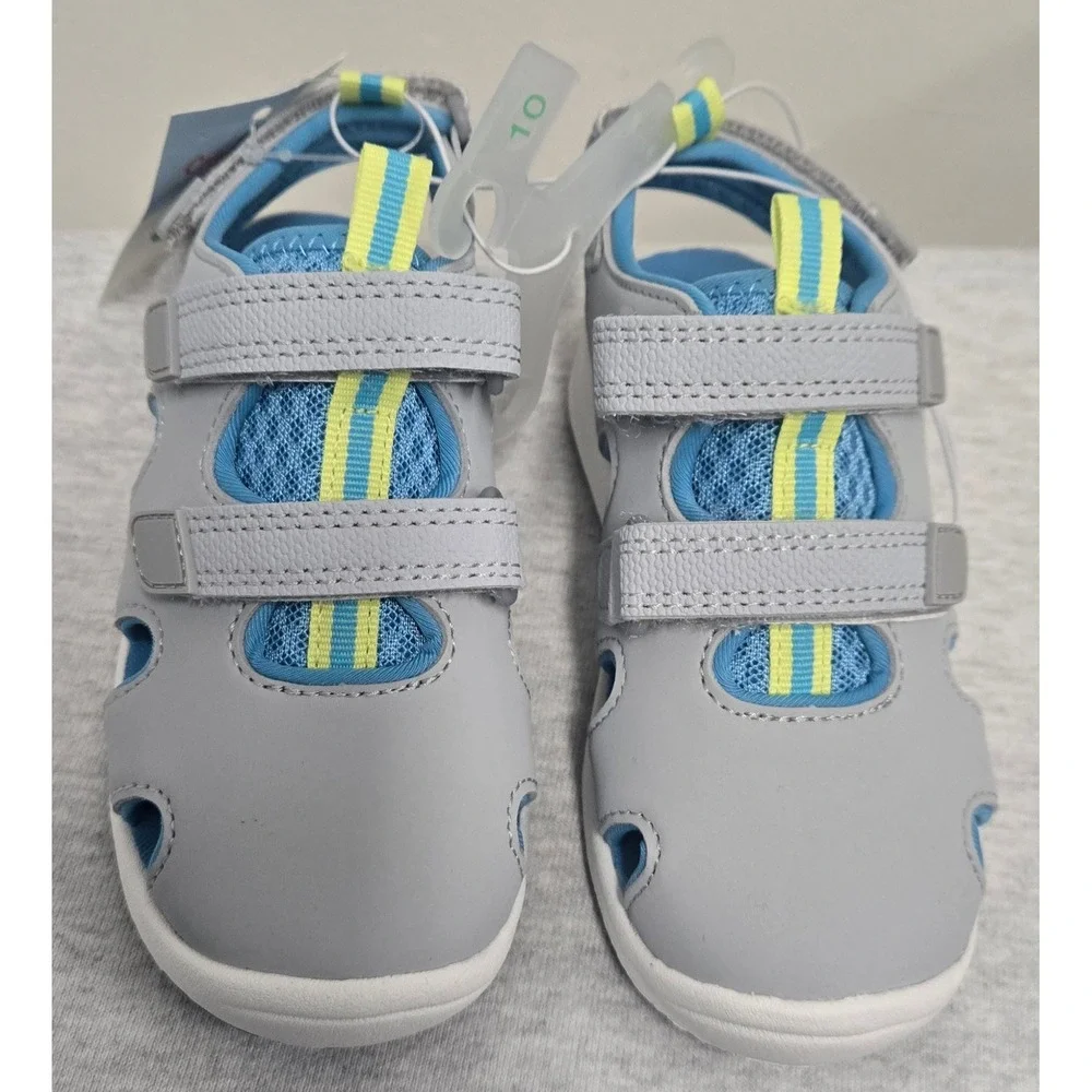 Cat & Jack Hank Toddler Boys Gray Blue Closed Toe Water friendly Sandals Size 10